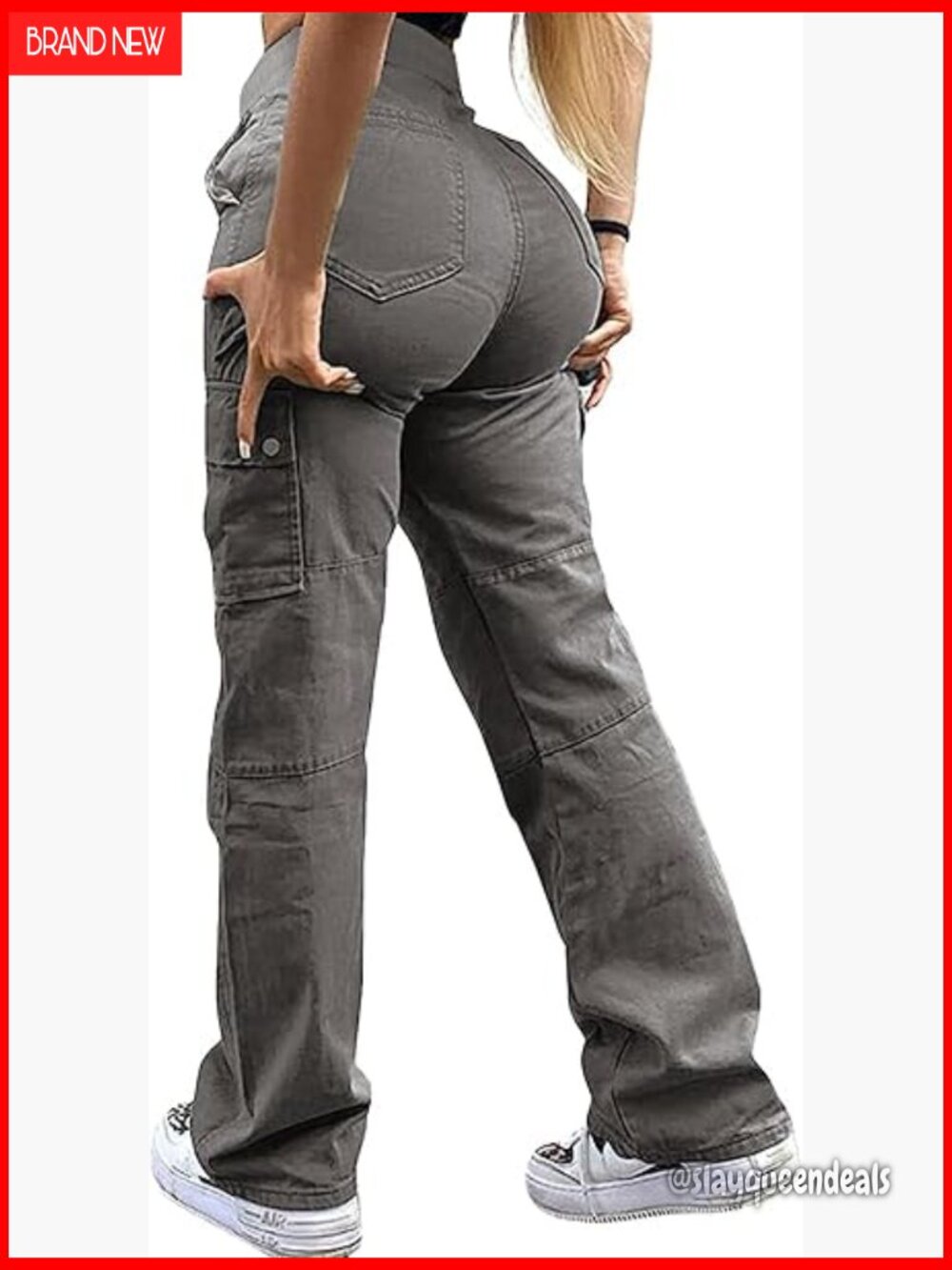 High Waisted Cargo Pants Women's Work Hiking Drawstring Streetwear